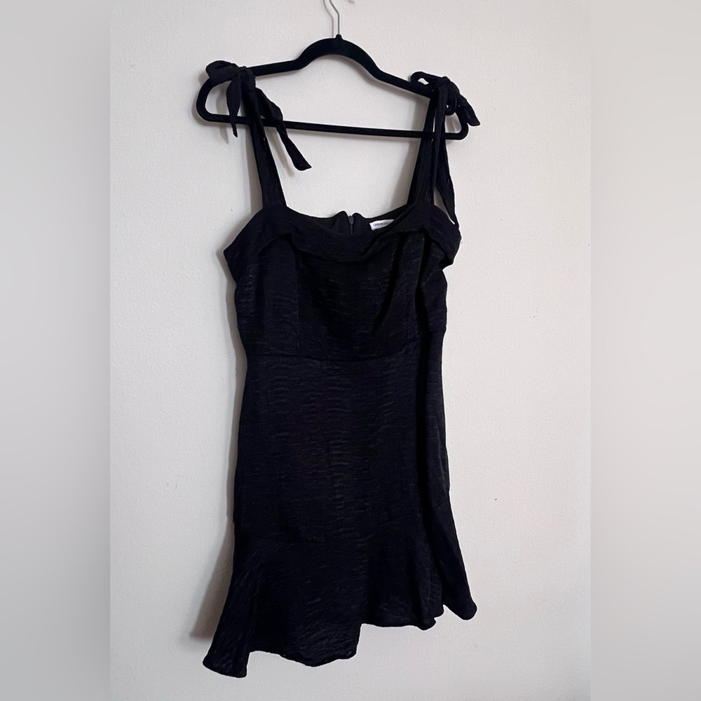 Black Tie Strap Mini Dress